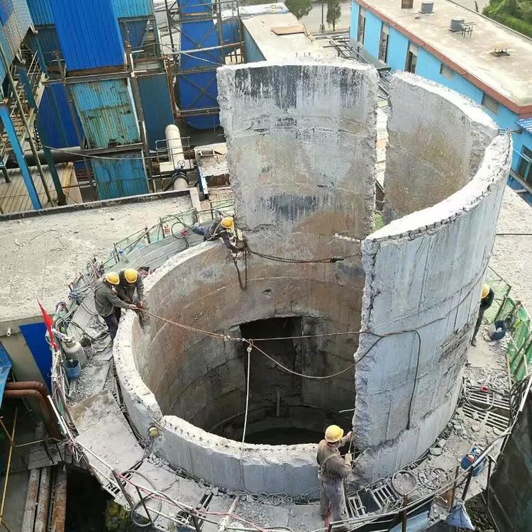 石家莊煙囪人工拆除的施工步驟
